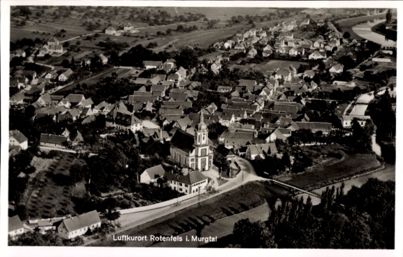 Postcard Bad Rotenfels Gaggenau in the Murg Valley, aerial photograph