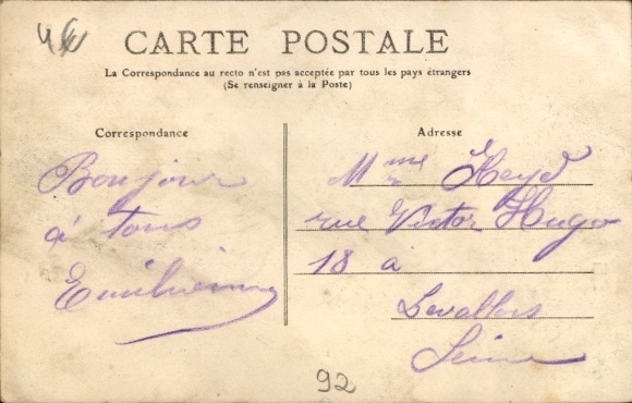 Postcard Bellevue Hauts de Seine, Basin of Avenue Mélanie