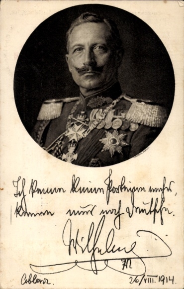 Postcard Kaiser Wilhelm II., Portrait, I no longer know any parties, quote 1914