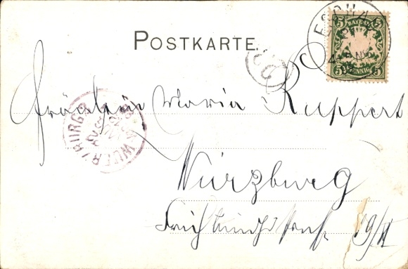 Artist Postcard Mespelbrunn in the Spessart Lower Franconia, Castle