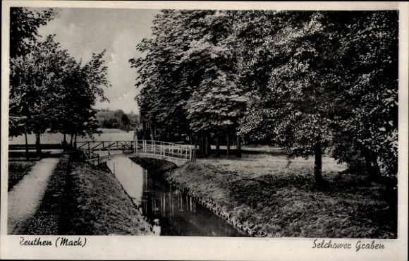 Postcard Zeuthen in der Mark, Selchower Graben, Bridge