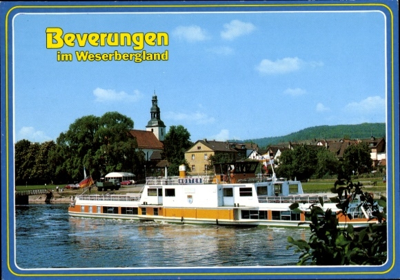 Ak Beverungen im Weserbergland, MS Höxter, Fahrgastschiff