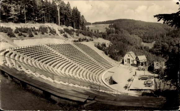 Postcard Steinbach Langenbach Schleusegrund in Thuringia, Nature Theater German Soviet Friendship