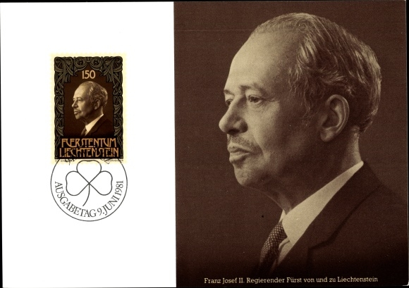 Maximum Postcard Franz Josef II, Reigning Prince of Liechtenstein, Portrait, 1981