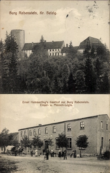 Postcard Raben Rabenstein in Fläming, Rabenstein Castle, Ernst Hemmerling's Inn