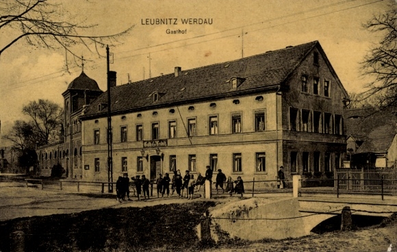 Postcard Leubnitz Werdau in Saxony, Inn