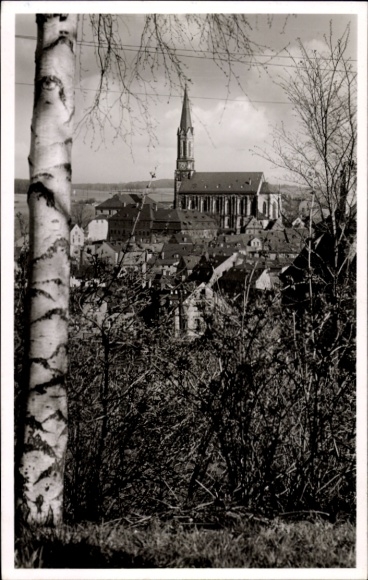 Ak Münchberg in Opper-Franken Beieren, foto, kerk, oude stad, boom, landschap