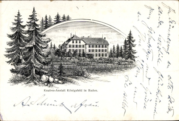Litho Königsfeld im Schwarzwald Baden, Knaben-Anstalt