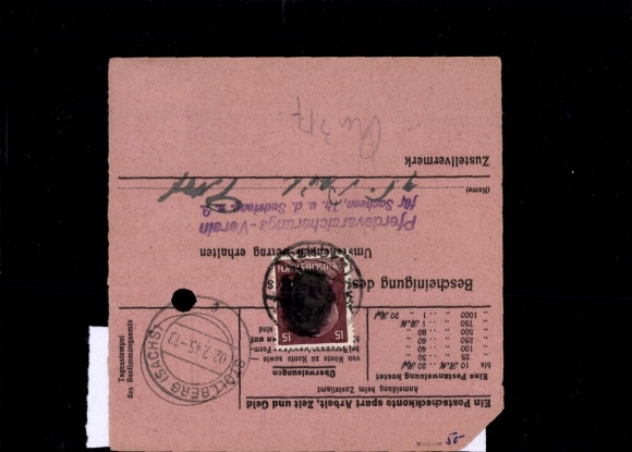 SBZ BL Saxony, RPD Chemnitz, AP 789 I (2) gpr. Busch, przekaz pocztowy