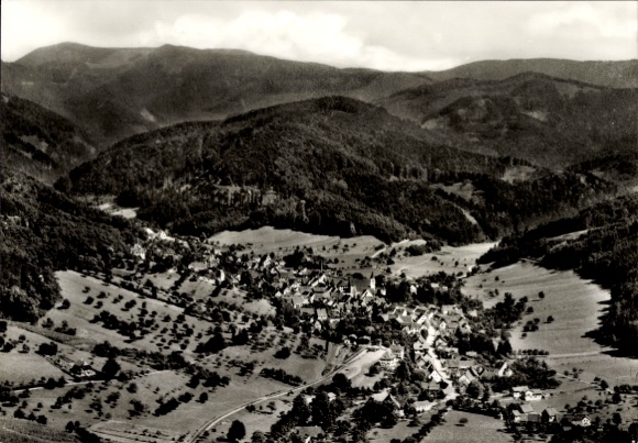 Ak Sulzburg im Markgräflerland Baden Schwarzwald, Fliegeraufnahme