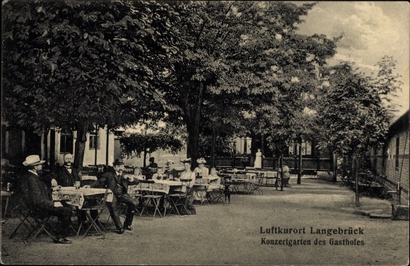 Postcard Dresden Langebrück, concert garden of the inn