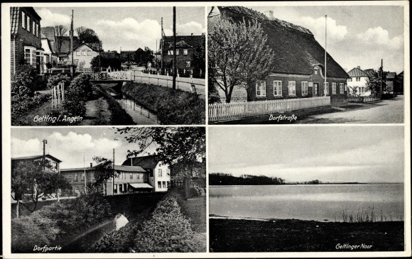 Ak Gelting in Angeln, Geltinger Noor, Dorfstraße, Dorfpartie