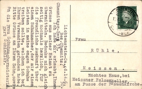 Postcard Lichtenstein Callnberg Saxony, Parkschlösschen