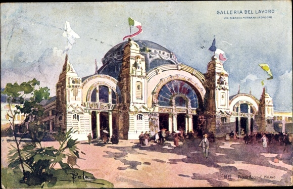 Artist Postcard Milano Mailand Lombardia, Exhibition 1906, Galleria del Lavoro