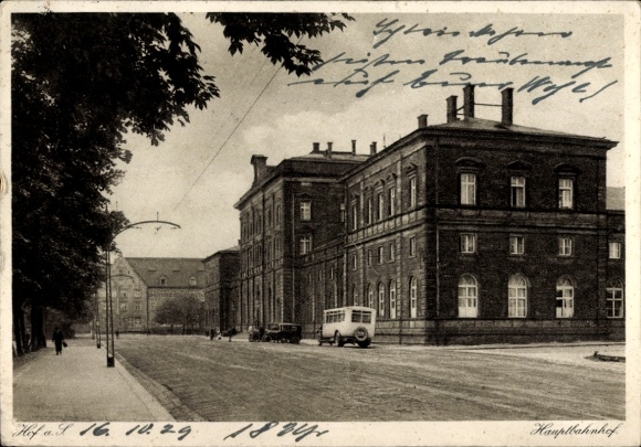 Ak Hof an der Saale Oberfranken Bayern, Hauptbahnhof