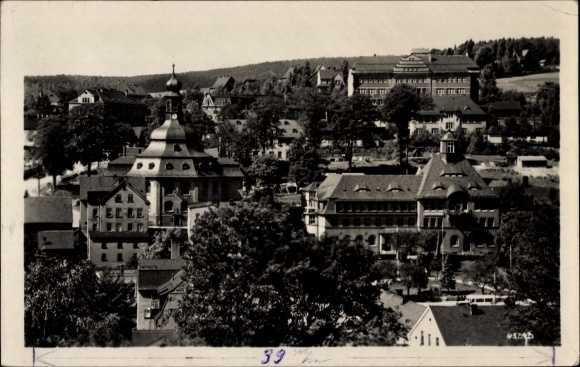 Postcard Klingenberg in the Erzgebirge Saxony, partial view