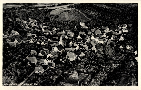 Postcard Michelbach Marburg an der Lahn, aerial view of houses, landscape, architecture