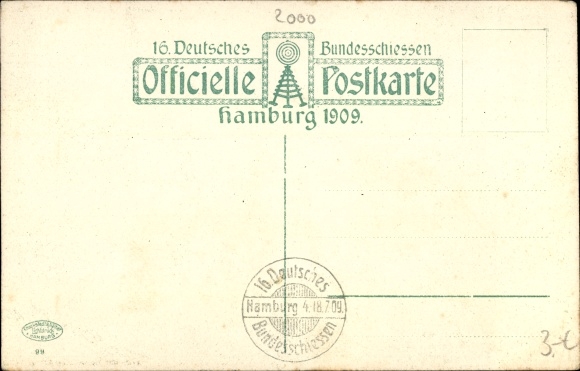 Artist PC Hamburg Mitte, main portal architect master builder Göbel, 16th D. federal shooting 1909