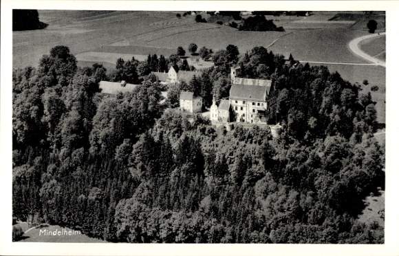 Postcard Mindelheim in Unterallgäu, aerial photograph