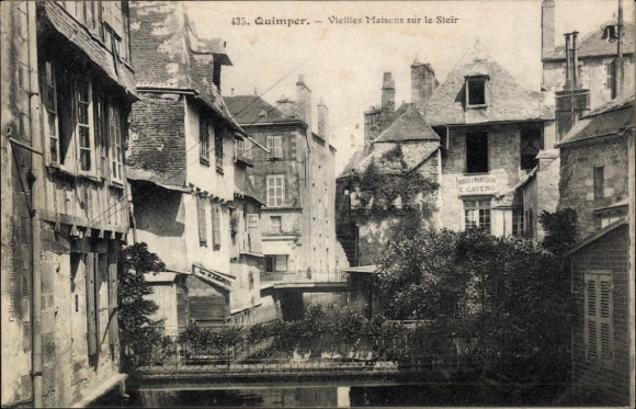 Postcard Quimper Finistère, photo, building, waterway, quiet ambience, peaceful scenery