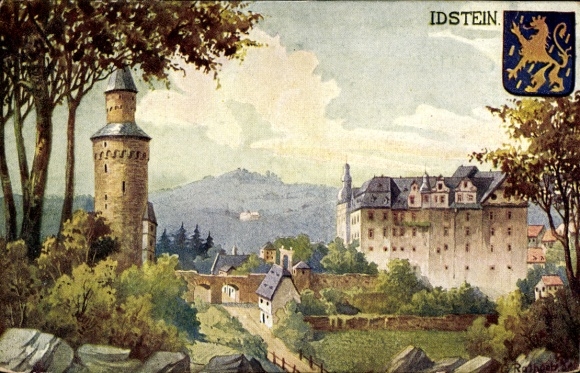 Postcard Idstein in the Taunus Hesse, IDSTEIN, castle landscape, Etichestein, historical architecture
