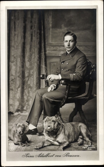 PC Prince Adalbert of Prussia with his dogs, dachshund, NPG 4065