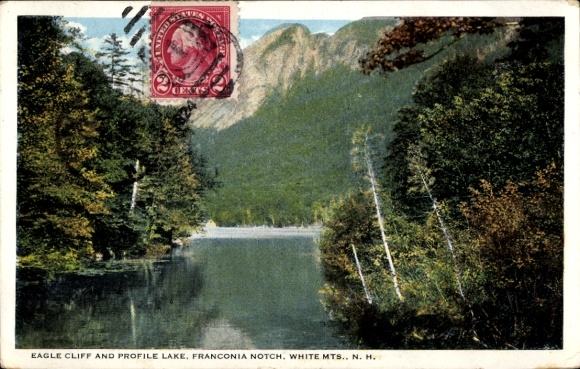 Ak Franconia Notch New Hampshire, Eagle Cliff, Profile Lake, berglandschap, indrukwekkende natuur