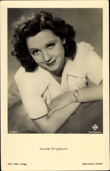 Postcard actress Lucie English, portrait, Ufa film