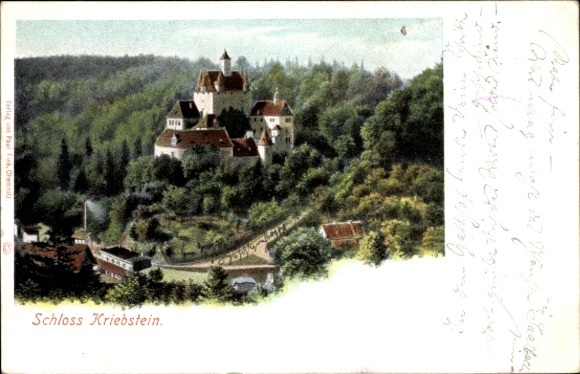 Postcard Kriebstein Central Saxony, Kriebstein Castle