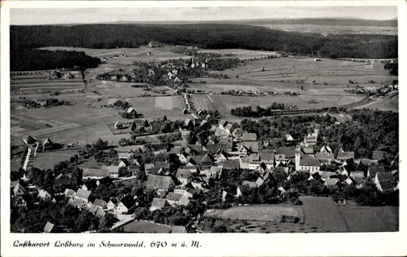 Ak Loßburg im Schwarzwald, Fliegeraufnahme