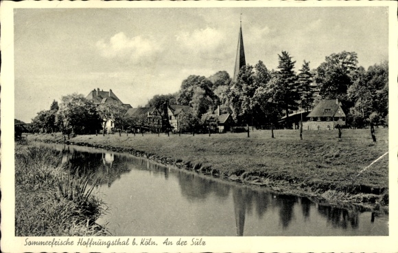 Postcard Hoffnungsthal Rösrath in the Rheinisch Bergischer Kreis, summer resort Hoffnungsthal near Cologne. A...