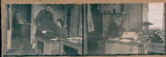 Contact print photos Berlin Tiergarten, Schleswiger Ufer, office, typewriter, 2 photos approx. 4x2 cm