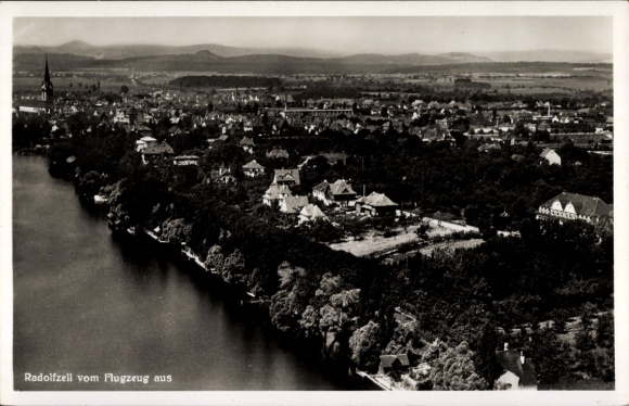 Postcard Radolfzell am Bodensee, aerial photograph