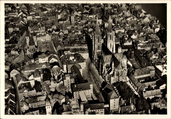 Postcard Regensburg on the Danube Upper Palatinate, aerial photograph
