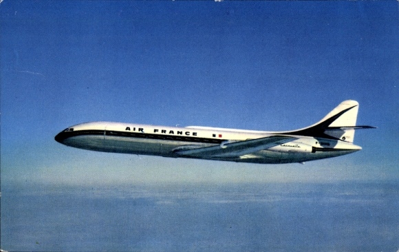Postcard French passenger aircraft, Air France, Caravelle