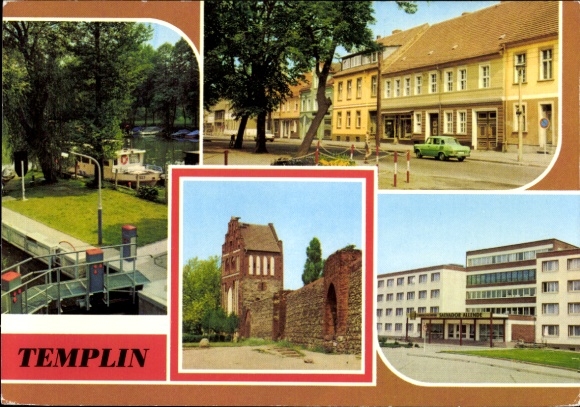 Ak Templin in der Uckermark,  Schleuse, Stadtmauer, Erholungsheim, bunte Bilder