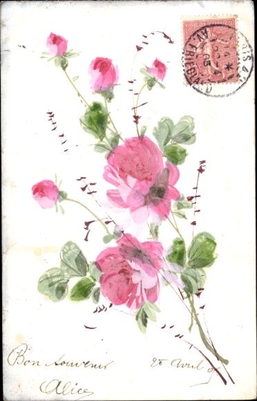 Ak Blumenstrauß, Kitsch, Blüten