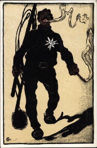 Künstler Ak Innsbruck in Tirol, Blumentag 1913, rauchender Schornsteinfeger