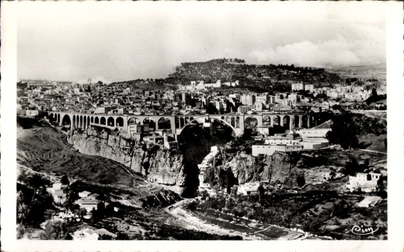 Ak Constantine Algerien, Gesamtansicht, Brücke Sidi Rached