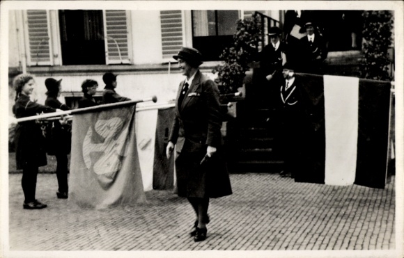 Postcard Soestdijk Utrecht Netherlands, Chief Guide Lady Baden Powell, Bezoek op het Paleis 1946