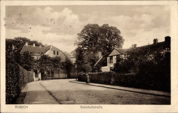 Postcard Aurich in East Frisia, Bahnhofstraße