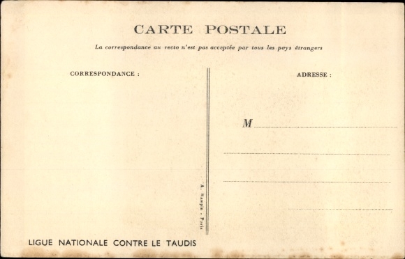 Artist Postcard Poulbot, Franciscque, You&#39;re afraid of spiders, National League against the Slums