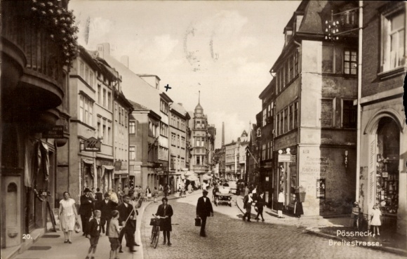 Ak Pößneck in Thüringen, Breitestraße