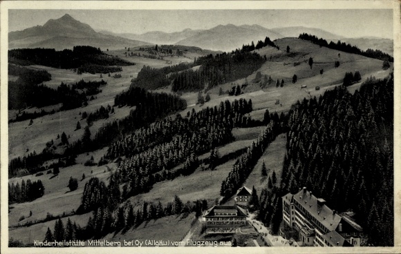 Ak Mittelberg im Allgäu, Fliegeraufnahme, Kinderheilstätte