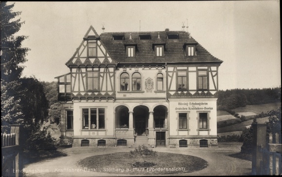 Postcard Stolberg in the Harz, convalescent home motorists thanks