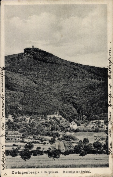 Postcard Zwingenberg on the Bergstrasse in Hesse, Melibokus, Orbistal