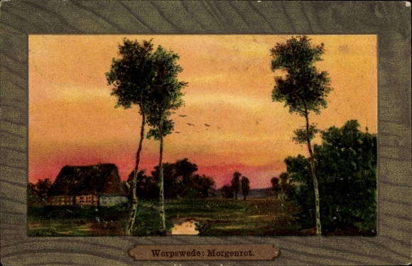 Artist PC Worpswede in Lower Saxony, dawn