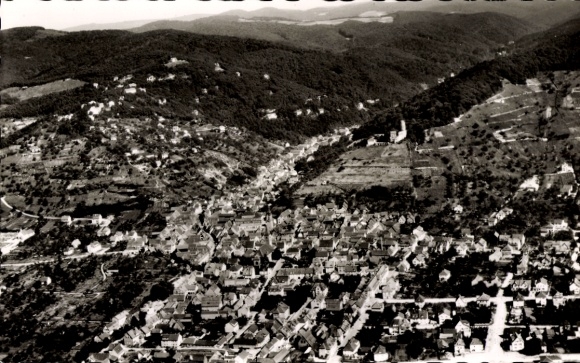 Ak Schriesheim an der Bergstraße, luchtfoto, Restaurant Strahlenburg