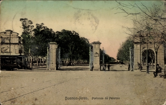 Postcard Palermo Buenos Aires Argentina, Portones de Palermo, trees, street view