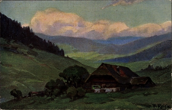 Artist Postcard Reiss, Fritz, Summer in the Black Forest